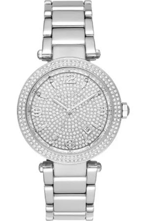Michael Kors Tilbehør, Dame, Grå, ONE SIZE, Elegant Grå Dameurur i Rustfrit Stål