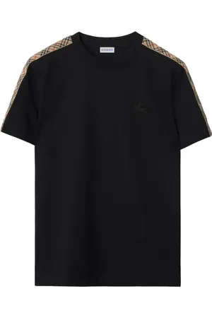 Burberry Top, Herre, Sort, M, Bomuld, Sort bomuldst-shirt med Equestrian Knight