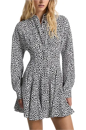 Michael Kors Kjole, Dame, Flerfarvet, M, Polyester, Leopardmønstret Mini-Pli-Skjortekjole