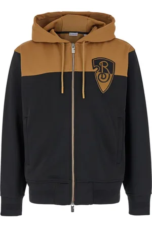 Burberry Sweathshirts & Hoodies, Herre, Sort, L, Sort Logo Patch Hættetrøje Tech Stof