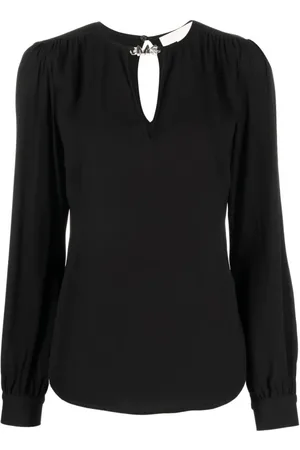 Michael Kors Bluser & Skjorter, Dame, Sort, S, Sort pyntet hverdagsbluse