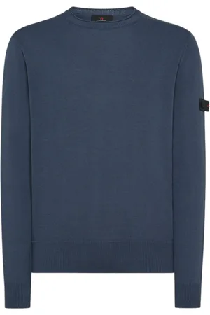 Peuterey Strik, Herre, Blå, XL, Bomuld, Blå Crewneck Sweater Caliper 01