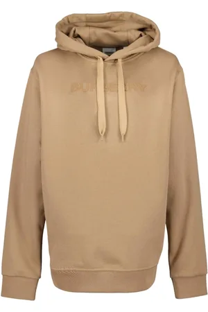 Burberry Sweathshirts & Hoodies, Herre, Brun, S, Bomuld, Logo Hoodie Oversize Broderet Bomuld
