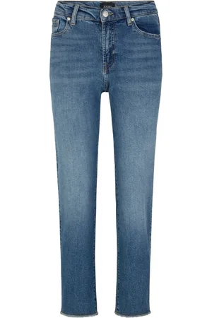 JOOP! Jeans, Dame, Blå, W28, Denim, Forkortede denim med frynsede kanter