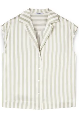 Motivi Bluser & Skjorter, Dame, Flerfarvet, S, Uld, Stribet Kimono Bluse