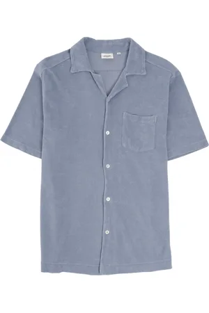 HARTFORD Skjorte, Herre, Blå, M, Bomuld, Terry Cotton Short-Sleeved Shirt