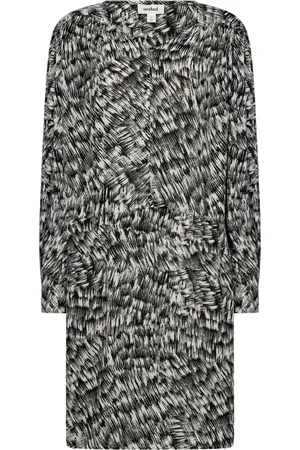 Soaked in Luxury Kjole, Dame, Sort, XS, Uld, Forårs kjole Sort Stryge Print