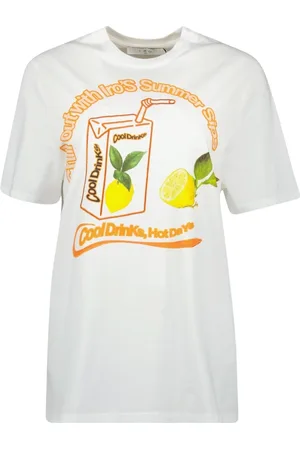 IRO Top, Dame, Hvid, S, Citronprint Oversized Hvid T-shirt