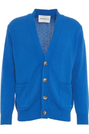 AMARANTO Strik, Herre, Blå, XL, Blå Strik Cardigan