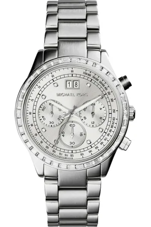 Michael Kors Tilbehør, Dame, Grå, ONE SIZE, Armbåndsur i rustfrit stål til damer, sølv
