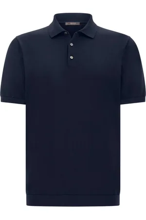 Boggi Milano Strik, Herre, Blå, S, Bomuld, Bomuld og silkestrikket poloshirt