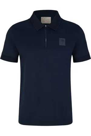 JOOP! Top, Herre, Blå, M, Bomuld, Mørkeblå Polo Skjorte med Lynlås