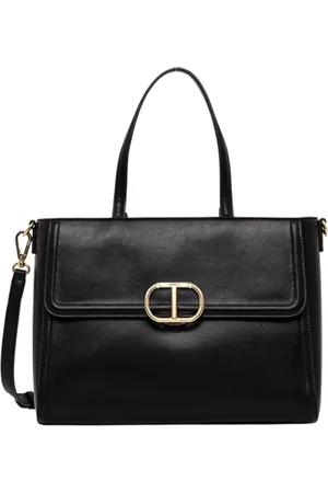 Twin-Set Taske, Dame, Sort, ONE SIZE, Læder, Sort Læder Shopper Taske Brera