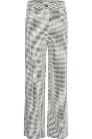 Ichi Bukser, Dame, Sort, M, Uld, Elegant Straight-Leg Total Eclipse Bukser