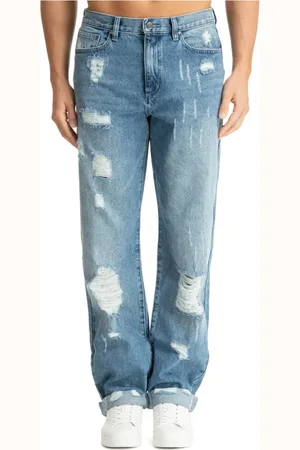Michael Kors Jeans, Herre, Blå, W34, Bomuld, Mid Waist Jeans med Logo