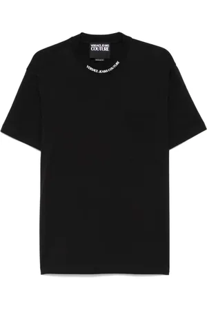 VERSACE Top, Herre, Sort, 2XL, Sort Crew Neck T-shirt med lomme