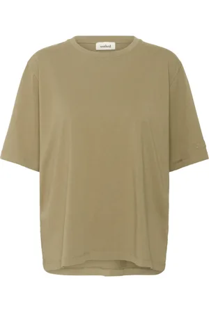 Soaked in Luxury Top, Dame, Grøn, XL, Bomuld, Afslappet Tee med Halve Ærmer Elmwood