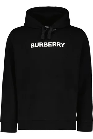 Burberry Sweathshirts & Hoodies, Herre, Sort, L, Bomuld, Hættetrøje med rund hals og logo