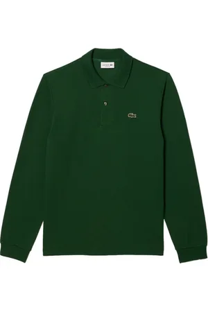 Lacoste Top, Herre, Grøn, 2XL, Bomuld, Grøn Langærmet Bomuldspolo