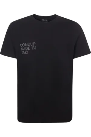 Dondup Top, Herre, Sort, L, Bomuld, Sort Logo Print Crew-neck T-shirt