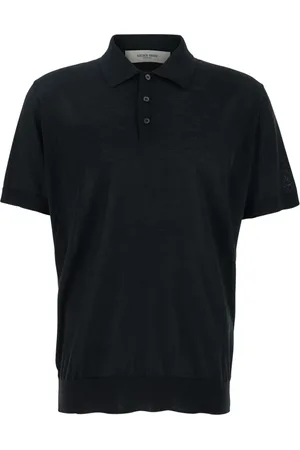 Golden Goose Top, Herre, Sort, M, Uld, Sort Polo med Korte Ærmer