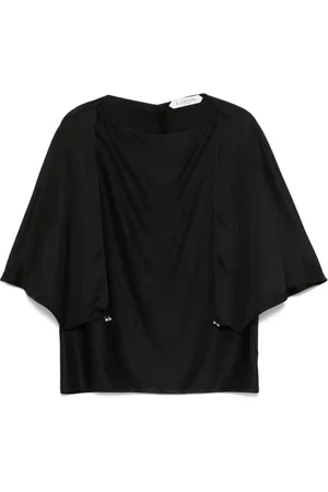 Lanvin Bluser & Skjorter, Dame, Sort, M, Uld, Stilfuld Open Sleeve Top