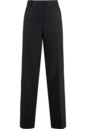 Michael Kors Bukser, Dame, Grå, L, Uld, Bukser i uld med pinstriber