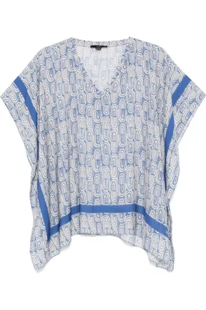 SEVENTY BY SERGIO TEGON Jakke, Dame, Blå, ONE SIZE, Blå V-hals Tørklæde Kollektion