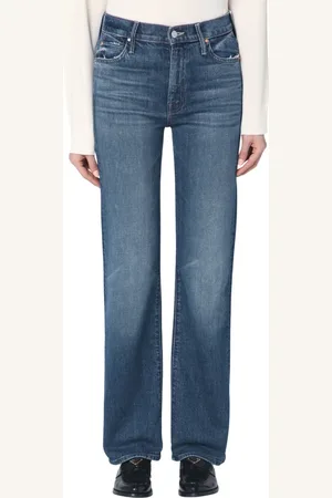 Mother Jeans, Dame, Blå, W26, Slim Fit Kick It Jeans