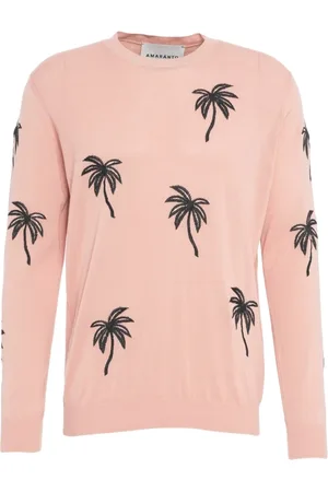 AMARANTO Strik, Herre, Lyserød, L, Bomuld, Rose Strikvarer Ss25