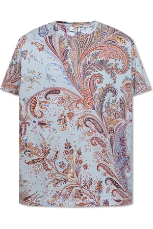 Etro Top, Herre, Blå, L, Bomuld, Trykt T-shirt