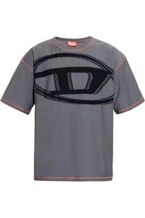 Diesel Top, Herre, Grå, M, Bomuld, Sort Bomuld T-Adjust-Doval-PJ T-Shirt