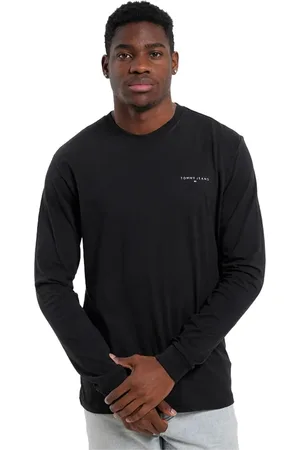 Tommy Hilfiger Top, Herre, Sort, M, Bomuld, Sort Logo Bomuld T-shirt