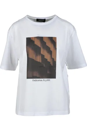 Fabiana Filippi Top, Dame, Hvid, XL, Bomuld, Bomuld T-shirt med unik stil