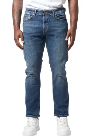 HUGO BOSS Jeans, Herre, Blå, W40, Bomuld, Slim Fit Blå Jeans med Regelmæssig Talje