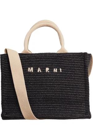 Marni Taske, Dame, Sort, ONE SIZE, Raffia Effekt Tote Taske