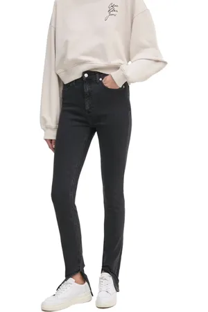 Calvin Klein Jeans, Dame, Sort, W27, Bomuld, Sort Skinny Bomuld Jeans