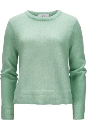 LU REN Strik, Dame, Grøn, L, Cashmere, Kashmir Silke Strik Pullover Rund Hals