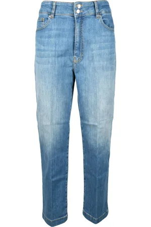 Moschino Jeans, Dame, Blå, W28, Bomuld, Stilfulde Jeans med Bomuldsblanding