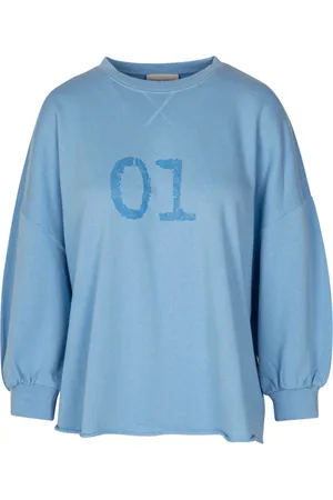 SEMICOUTURE Strik, Dame, Blå, L, Bomuld, Bomuldssweatshirt Maria L
