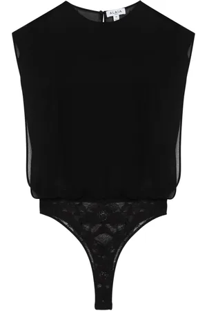 Alaïa Top, Dame, Sort, S, Uld, Stilfuld Body Shaper til Kvinder