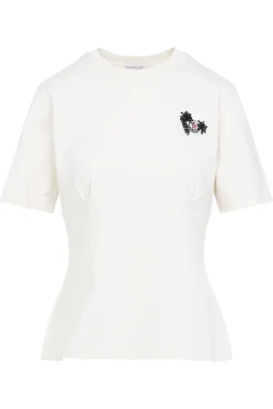 Moncler Top, Dame, Hvid, M, Uld, Stilfuldt T-shirt til mænd