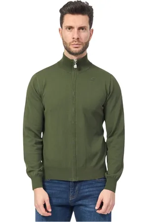 K-Way Strik, Herre, Grøn, M, Bomuld, Grøn højhalset sweater
