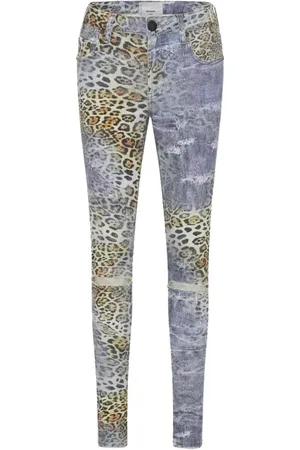 ONE TEASPOON Jeans, Dame, Blå, W23, Bomuld, Leopard Print High Waist Skinny Jeans