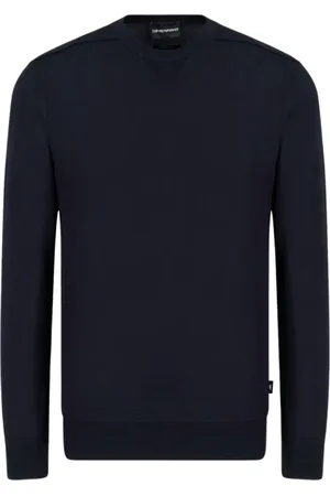 Emporio Armani Sweathshirts & Hoodies, Herre, Blå, M, Uld, Stilfuld Punto Pullover 0920