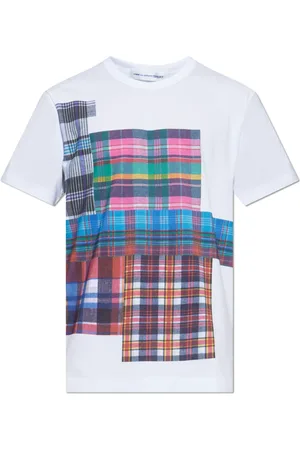 Comme des Garçons Top, Herre, Hvid, XL, Bomuld, T-shirt med farverigt tryk