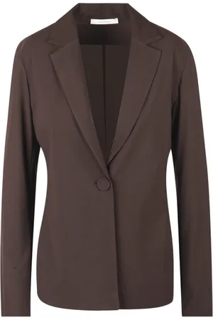 Maliparmi Jakke, Dame, Brun, XS, Jersey Blazer med Regelmæssig Revers Krave