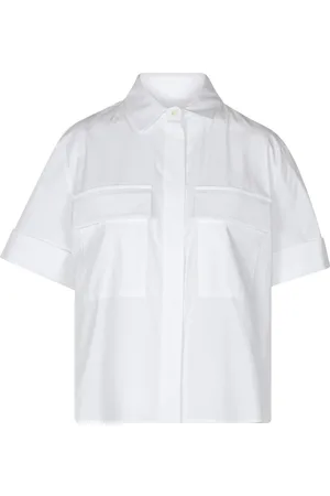 SEMICOUTURE Bluser & Skjorter, Dame, Hvid, M, Organza, Poplin og organza skjorte