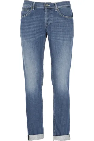 Dondup Jeans, Herre, Blå, W31, Bomuld, Blå Skinny Jeans med Metal Monogram