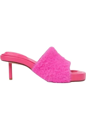 Jacquemus Sko, Dame, Lyserød, 38 EU, Rosa Stilet Sandaler med Pelsrem